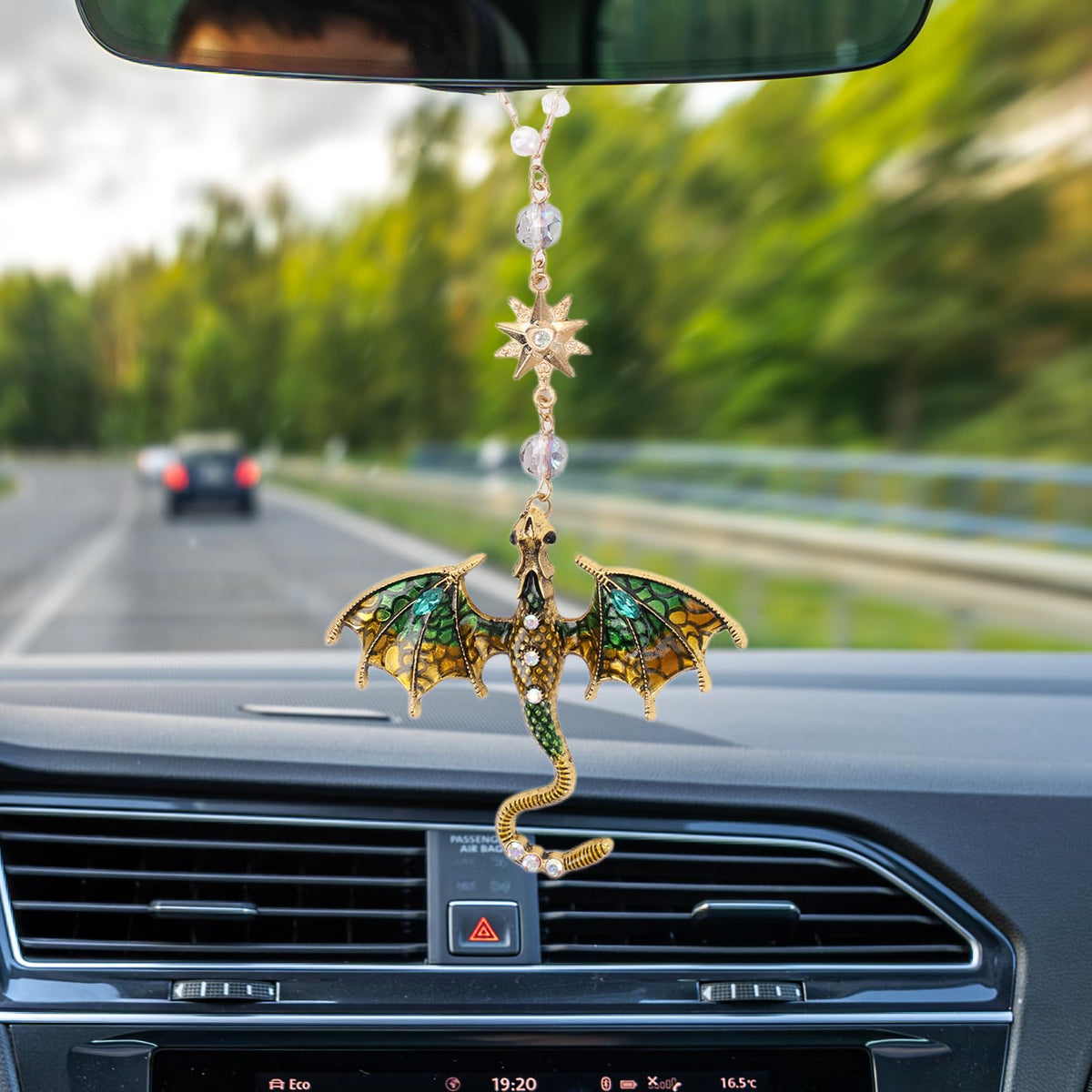 Purple Fantasy Dragon Rearview Mirror Charm
