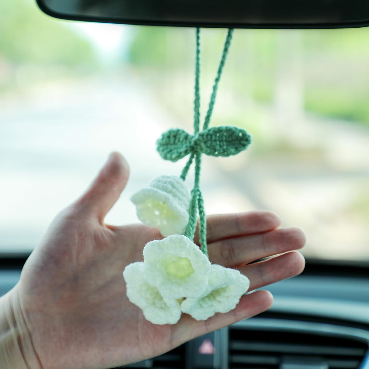 Car Decor Flower Car Mirror Hanging Accessories, Car Accessories for Women
