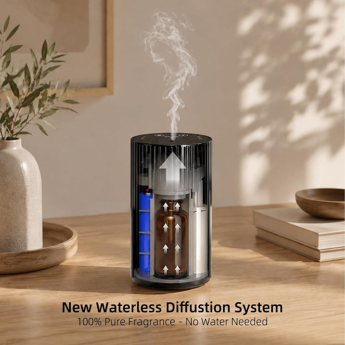 Waterless Diffuser for Essential Oil, Portable Scent Diffuser for Home, Car
