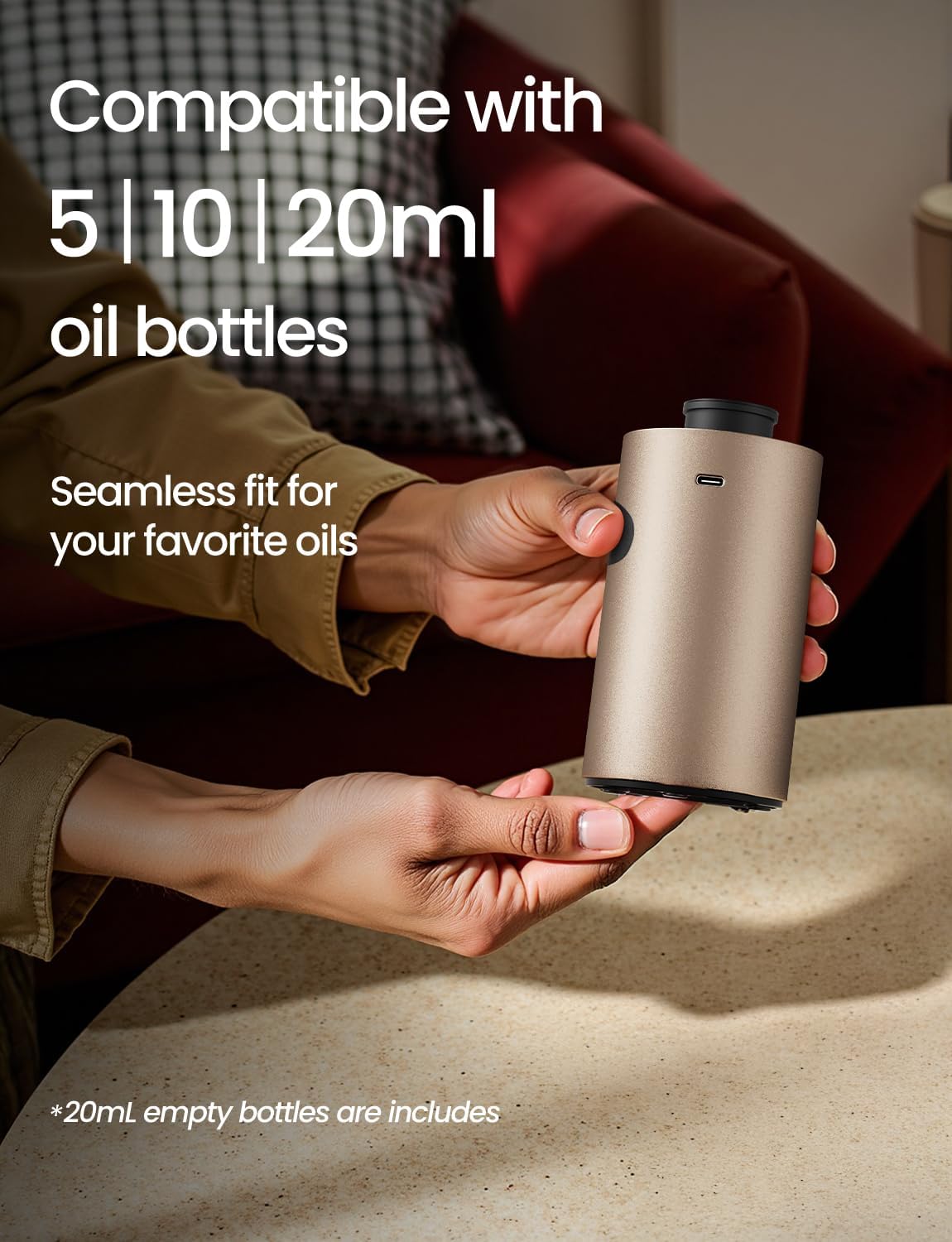 Waterless Essential Oil Diffuser, Car Scent Diffuser, Desert Titanium