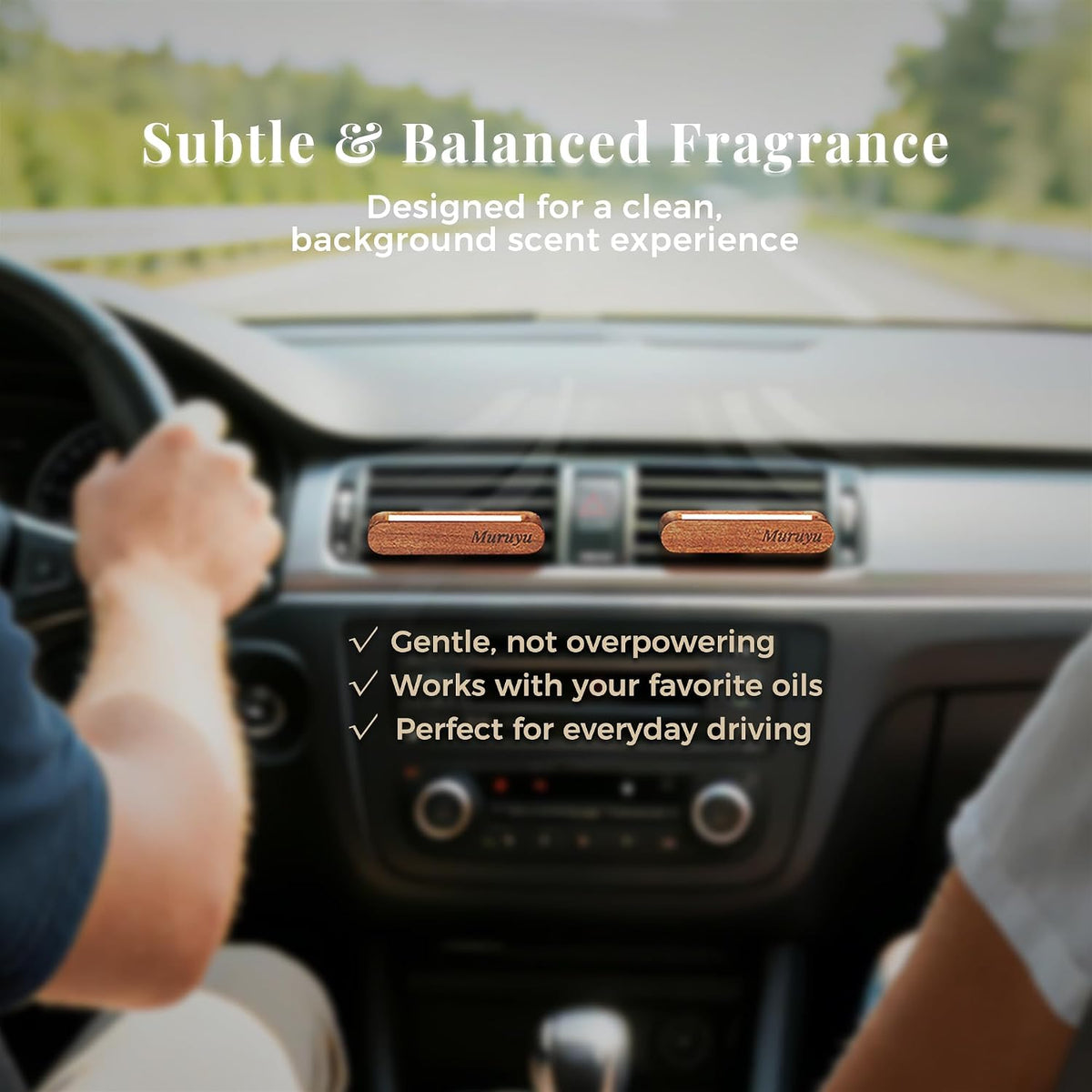 2-Pack Sapele Wood Car Vent Diffuser