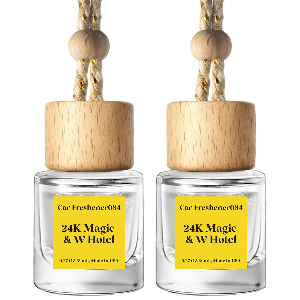 C Classy Car Air Freshener Hanging 2 Pack, Mahogany Teakwood Essential Oil Diffuser, Cute Glass Bottle, Long-Lasting Fragrance Car Accessories for Women & Men, Made in USA