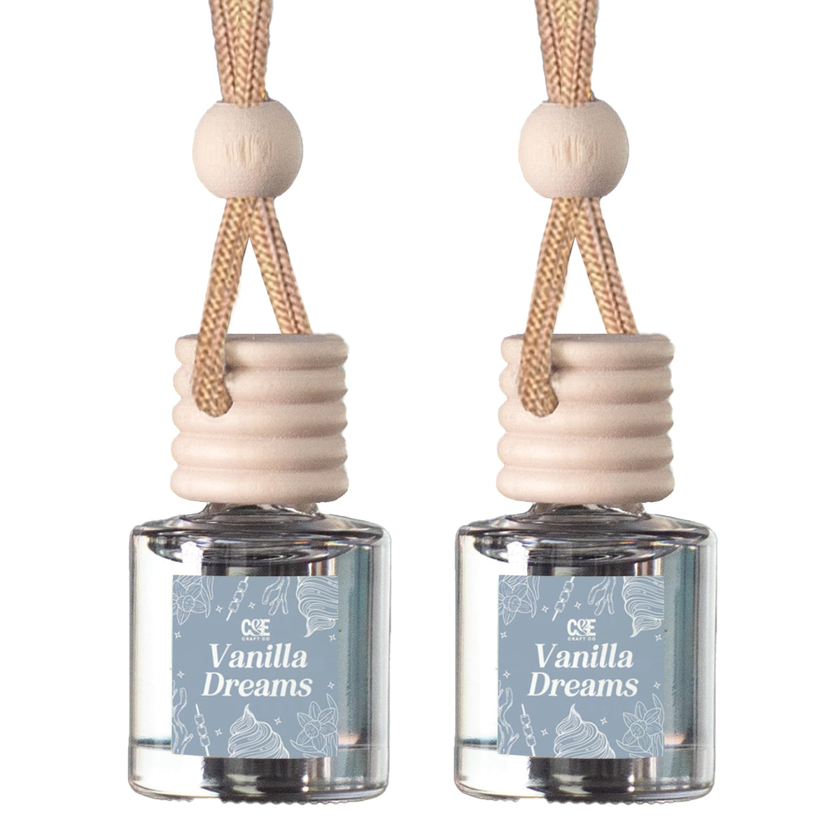 CANDECraftCo 2 Pack Hanging Car Air Freshener Diffuser for Essential Oils