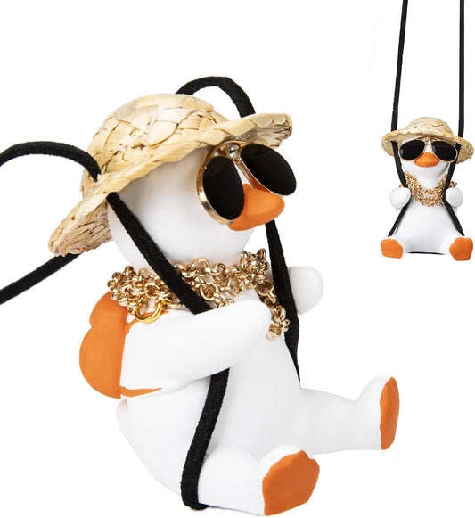 Swinging Duck Car Hanging Ornament, Rear View Mirror Hanging Accessories
