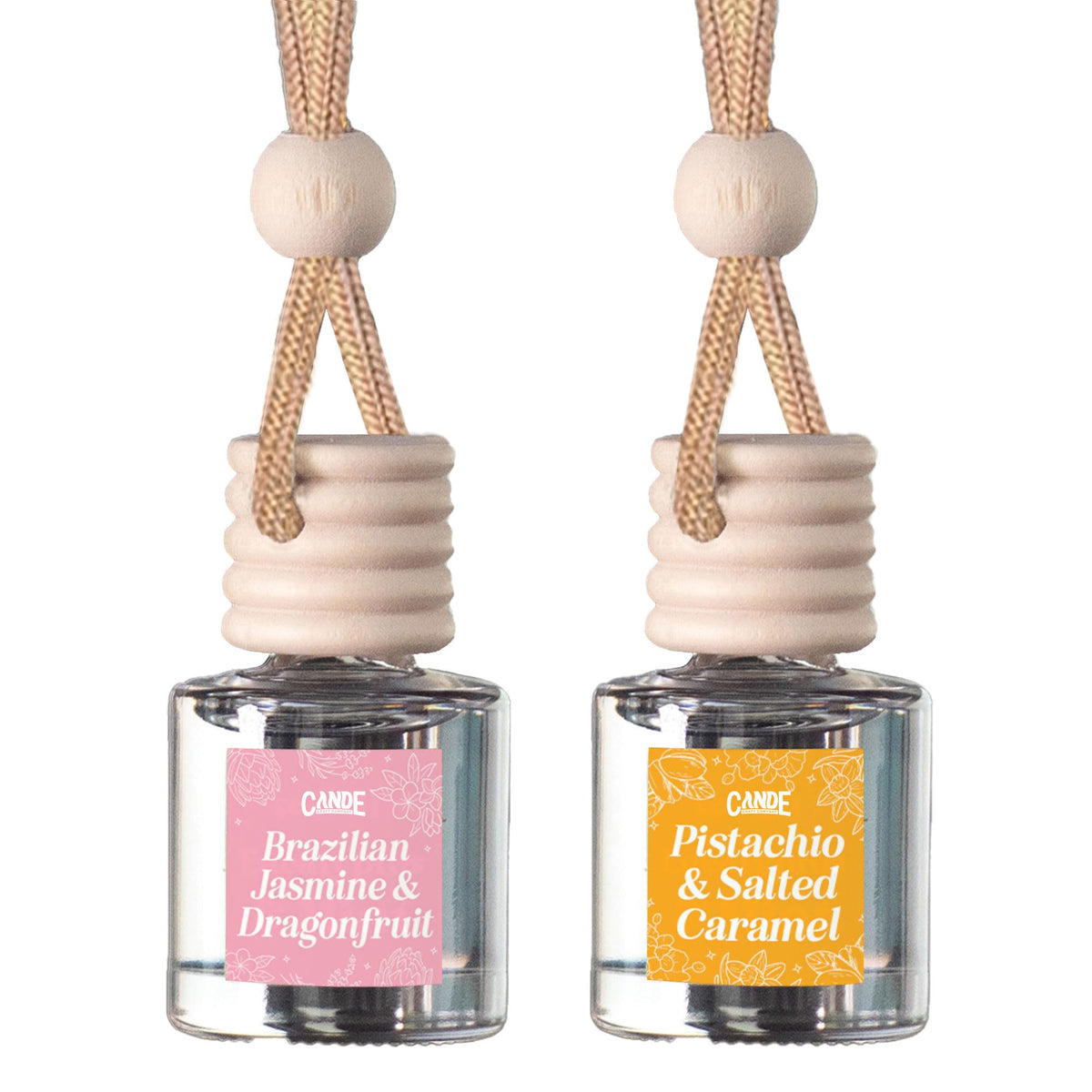 CANDECraftCo 2 Pack Hanging Car Air Freshener Diffuser for Essential Oils