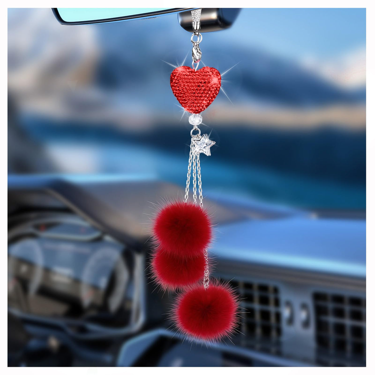 Bling Car Hanging Ornament, Bling Car Mirror Hanging Accessories for Women