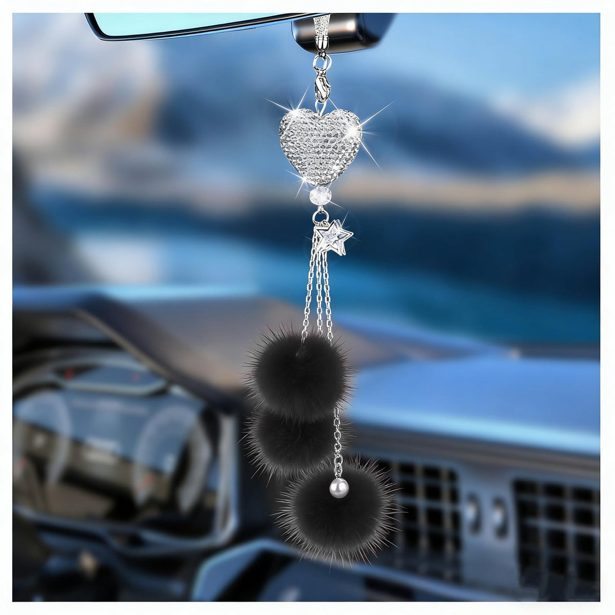 Bling Car Hanging Ornament, Bling Car Mirror Hanging Accessories for Women