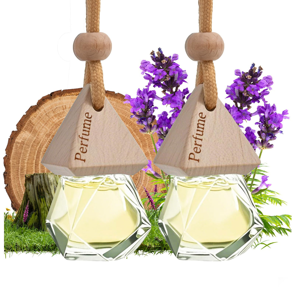 Car Air Freshener Hanging Diffuser – Long-Lasting Essential Oil Scent (Up to 60 Days) – Non-Toxic & Eco-Friendly – 2-Pack Auto Fresheners Made in USA