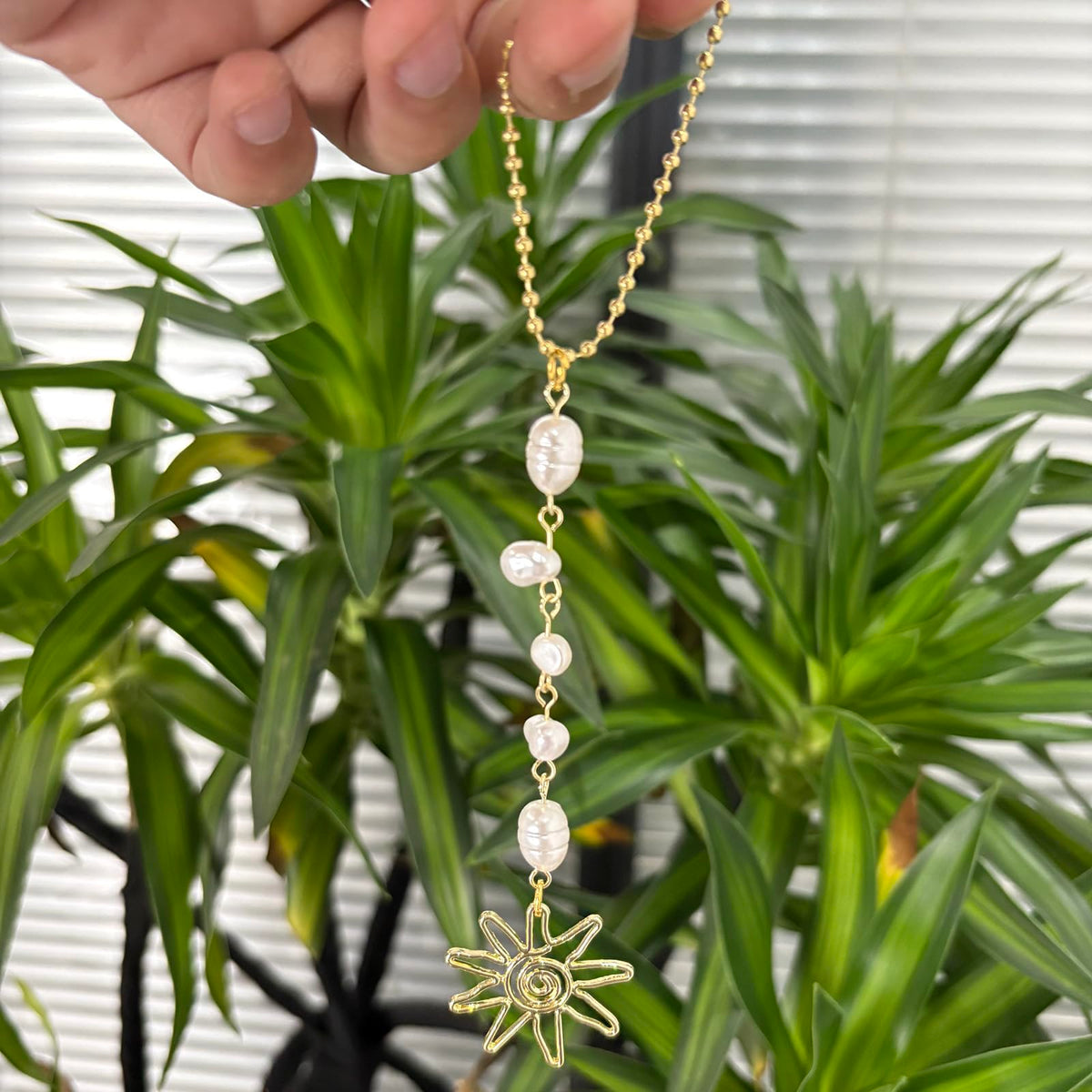 Sun Hanging Car Charm,Gold Rear View Mirror Accessories,Boho Crystals Decor