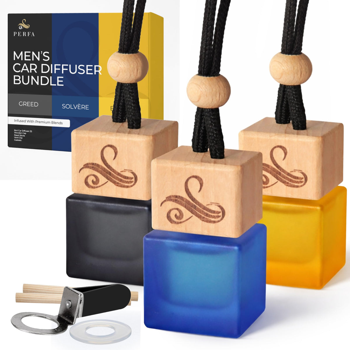 Car Air Freshener for Men - Greed Inspired Perfume Diffuser by Perfa