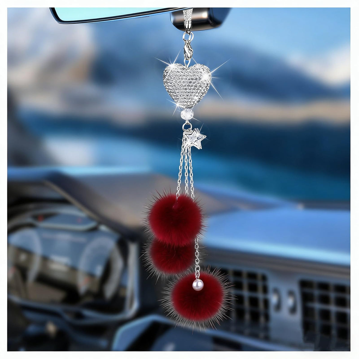 Bling Car Hanging Ornament, Bling Car Mirror Hanging Accessories for Women
