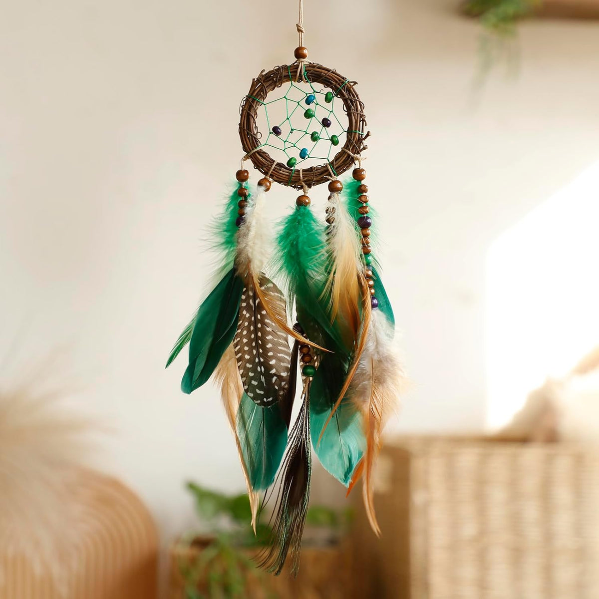 Artilady Mini Dream Catcher, Boho Car Decor Rear View Mirror Accessories