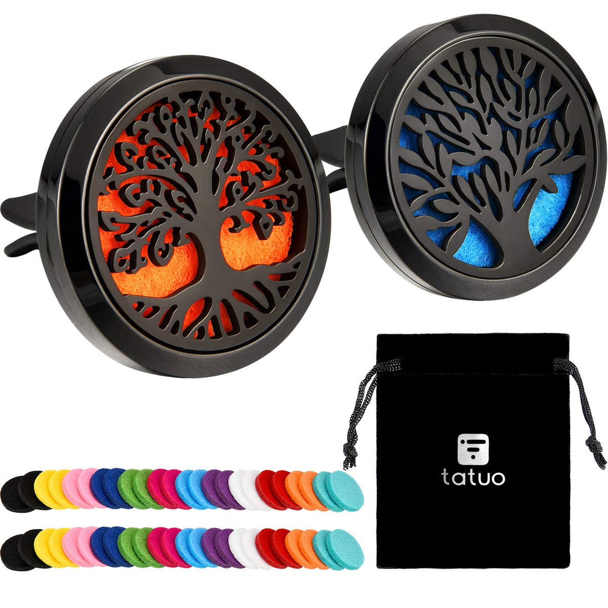 Tatuo 2 Pcs Car Aromatherapy Vent Clip Diffuser, Tree Patterns