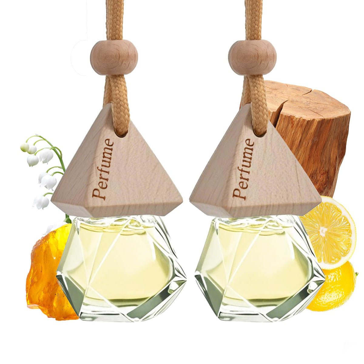 Car Air Freshener Hanging Diffuser – Long-Lasting Essential Oil Scent (Up to 60 Days) – Non-Toxic & Eco-Friendly – 2-Pack Auto Fresheners Made in USA