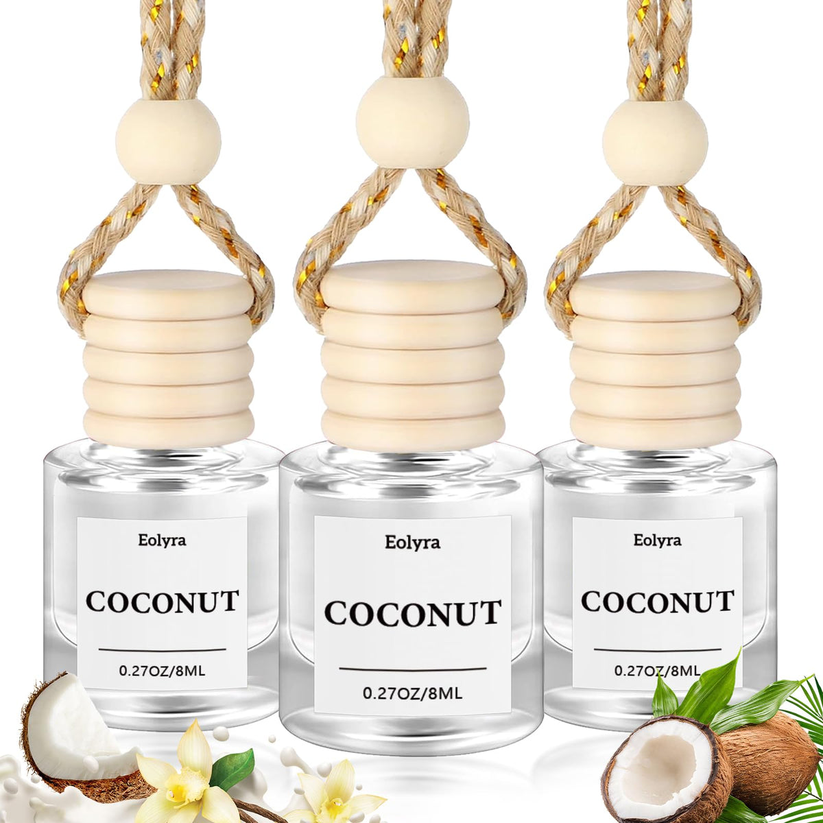 Hanging Car Air Freshener (Pack of 3) : Luxury Car Perfume for Women Men | Cute & Reusable Bottle with 45+ Days Long-Lasting Fragrance Oil Diffuser, Black ice