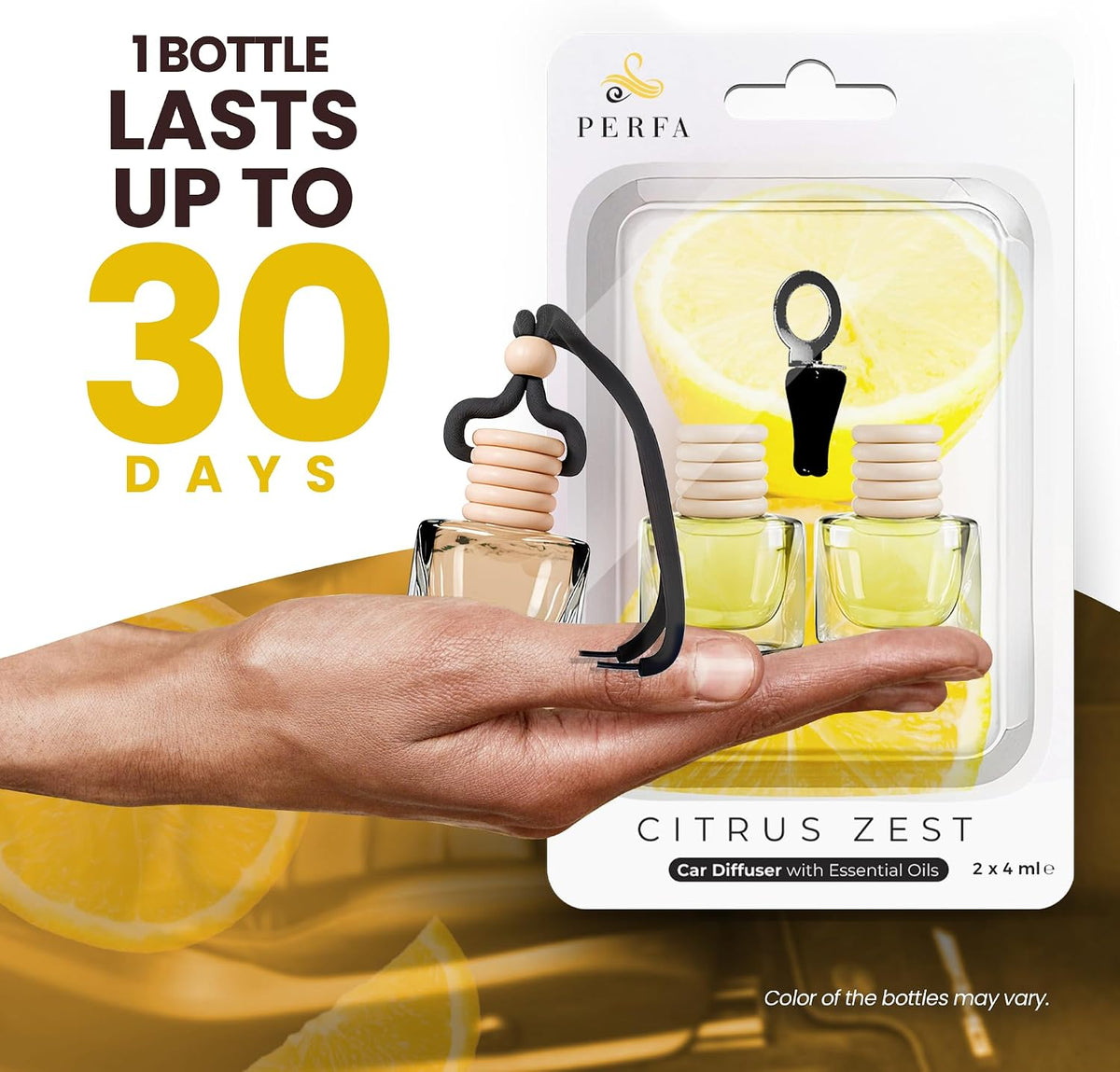 Car Air Freshener - Citrus Lemon Inspired Perfume Diffuser by Perfa