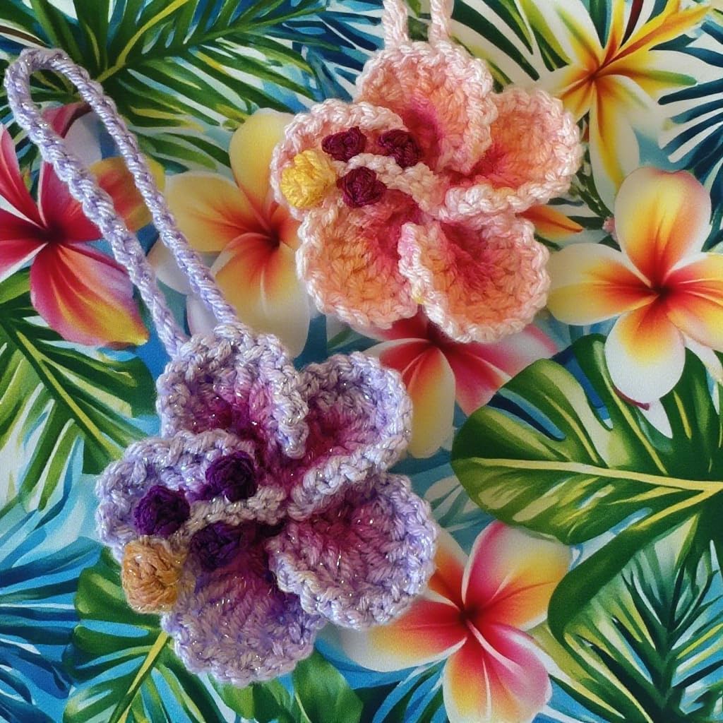 Flower Car Hanging Decor,Crochet Charm,Rear View Mirror Accessories