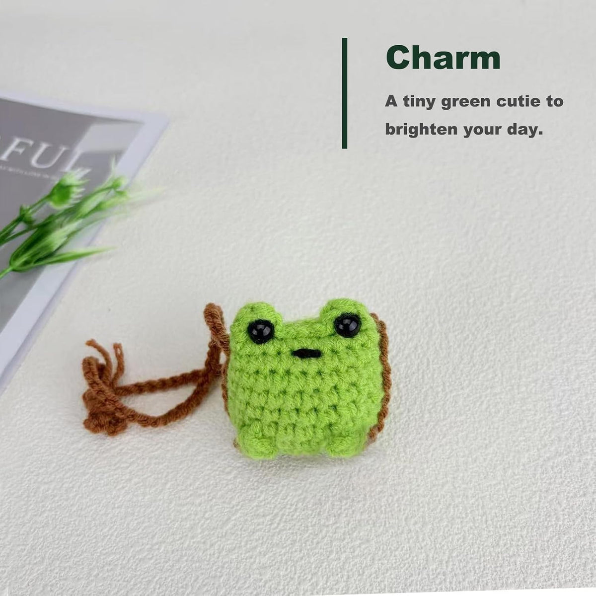 Cute Crochet Frog Car Decor,Rear View Mirror Accessories,Boho Hanging Charm