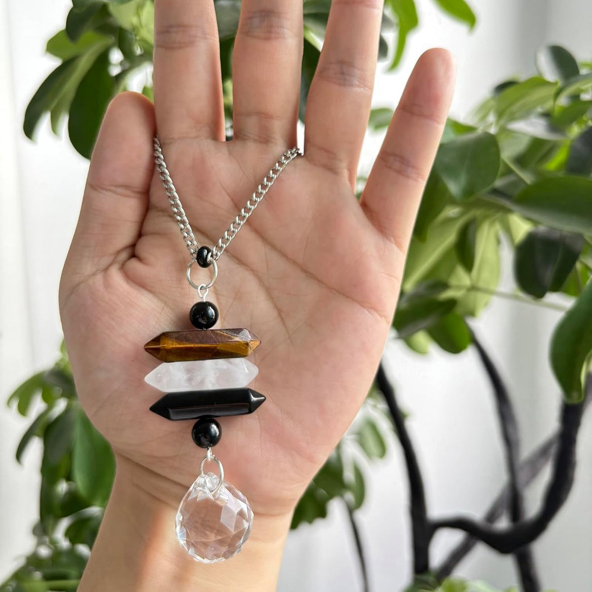 Crystal Hanging Car Charm,Healing Decor for Rear View Mirror Accessories