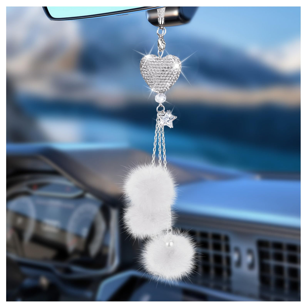 Bling Car Hanging Ornament, Bling Car Mirror Hanging Accessories for Women