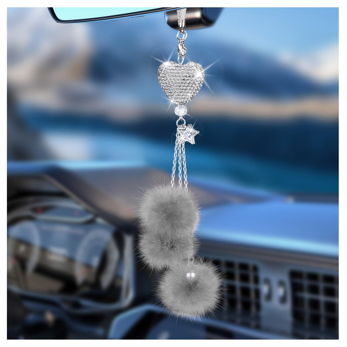 Bling Car Hanging Ornament, Bling Car Mirror Hanging Accessories for Women
