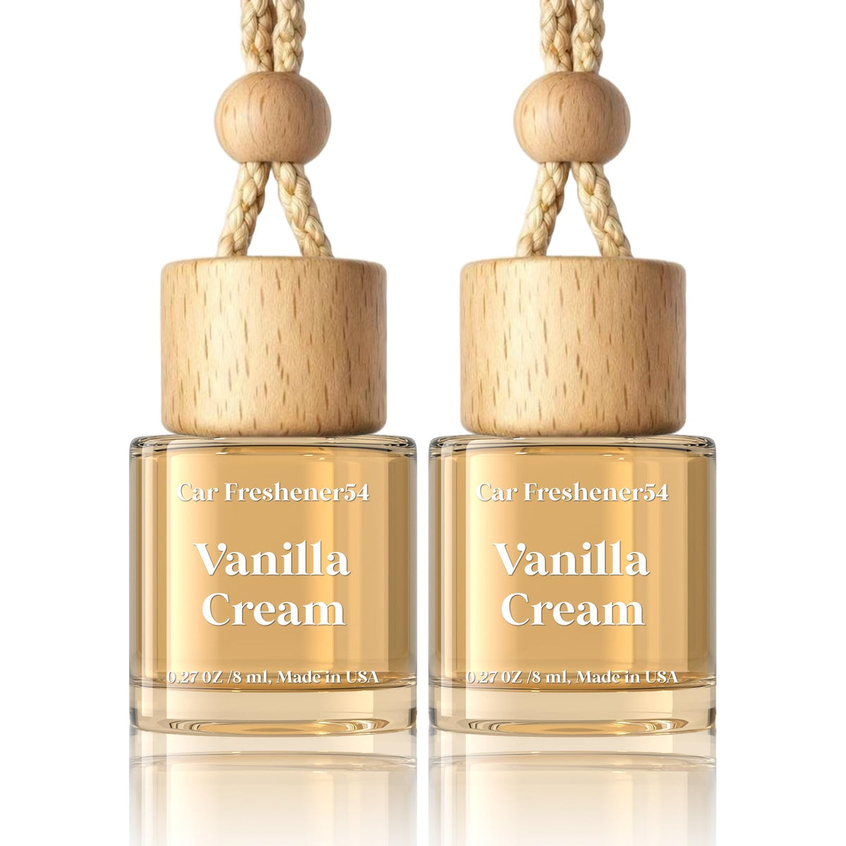 HoogaLife Car Air Freshener Diffuser 2 Pack Hanging Air Freshener Diffuser - Vanilla Cream Fragrance Oil Air D iffuser for Car, 45+ days Long Lasting Fragrance Made in USA C ar Air Fresheners (V54)