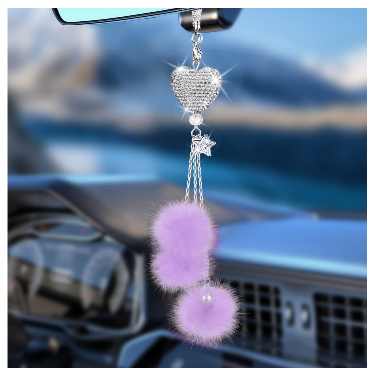 Bling Car Hanging Ornament, Bling Car Mirror Hanging Accessories for Women