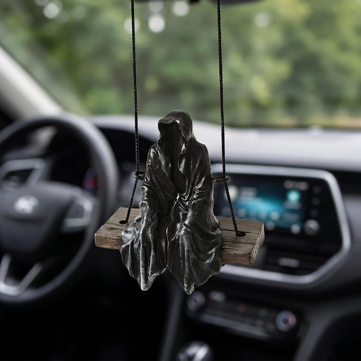 Grim Reaper Car Hanging Ornament Halloween Car Rear View Mirror Accessories