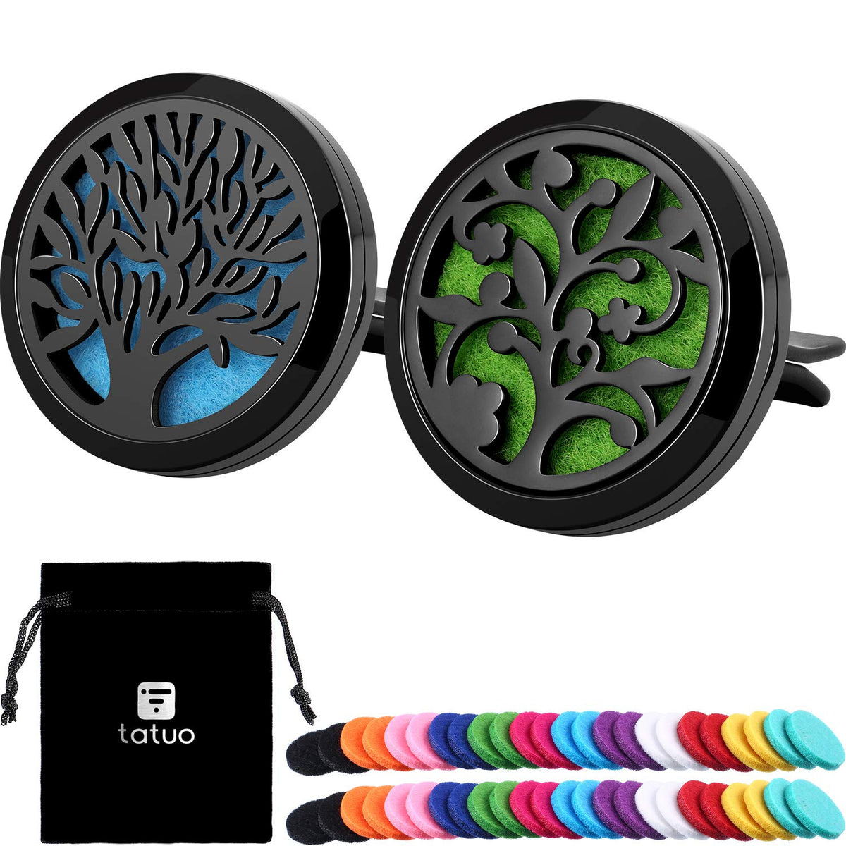 Tatuo 2 Pcs Car Aromatherapy Vent Clip Diffuser, Tree Patterns