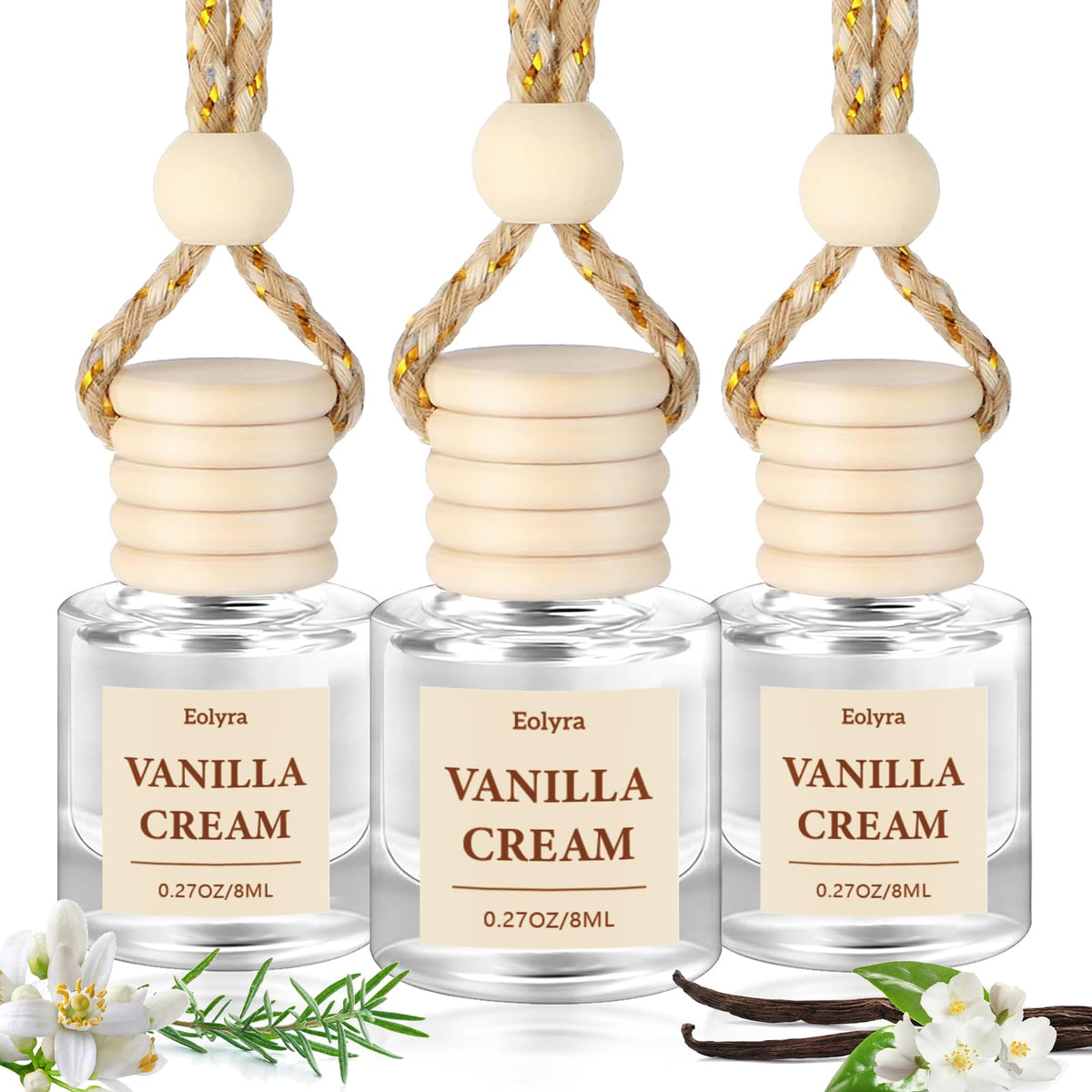 Hanging Car Air Freshener (Pack of 3) : Luxury Car Perfume for Women Men | Cute & Reusable Bottle with 45+ Days Long-Lasting Fragrance Oil Diffuser, Black ice