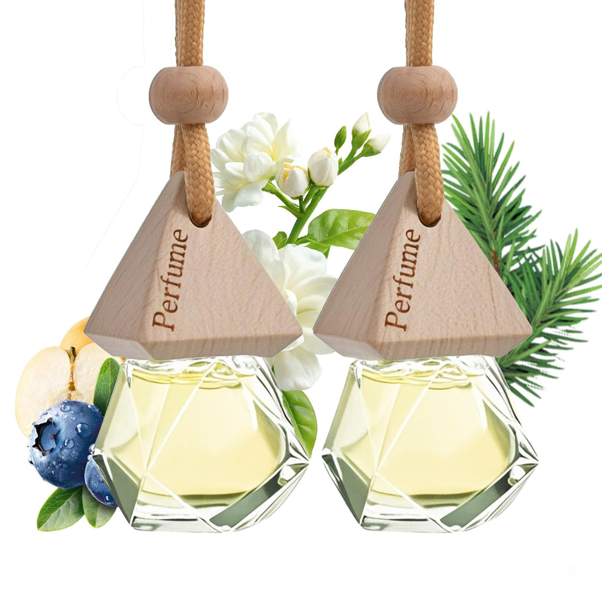 Car Air Freshener Hanging Diffuser – Long-Lasting Essential Oil Scent (Up to 60 Days) – Non-Toxic & Eco-Friendly – 2-Pack Auto Fresheners Made in USA