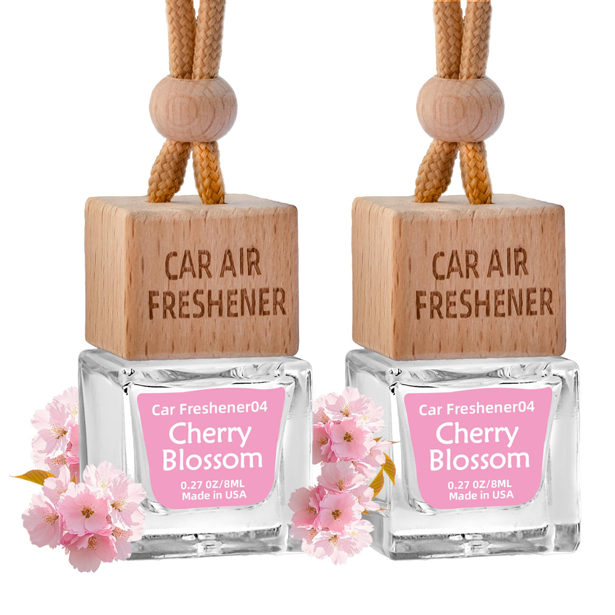 Car Air Freshener Hanging Diffuser – Long-Lasting Essential Oil Scent (Up to 60 Days) – Non-Toxic & Eco-Friendly – 2-Pack Auto Fresheners Made in USA