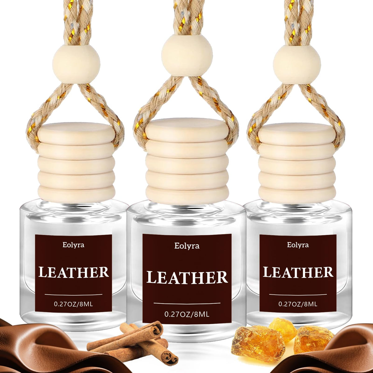 Hanging Car Air Freshener (Pack of 3) : Luxury Car Perfume for Women Men | Cute & Reusable Bottle with 45+ Days Long-Lasting Fragrance Oil Diffuser, Black ice