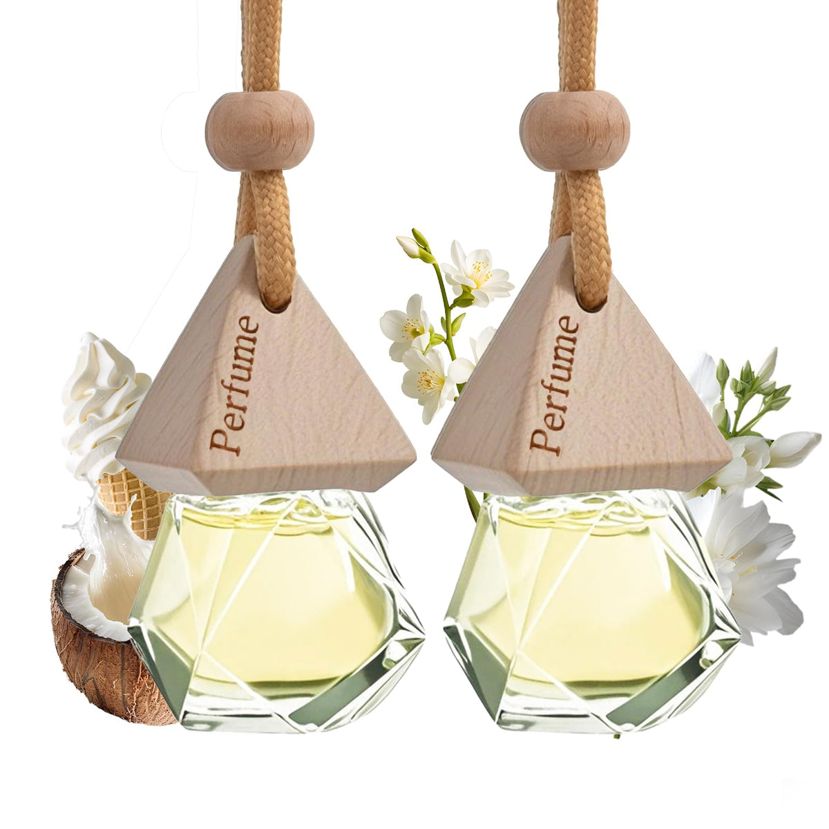 Car Air Freshener Hanging Diffuser – Long-Lasting Essential Oil Scent (Up to 60 Days) – Non-Toxic & Eco-Friendly – 2-Pack Auto Fresheners Made in USA