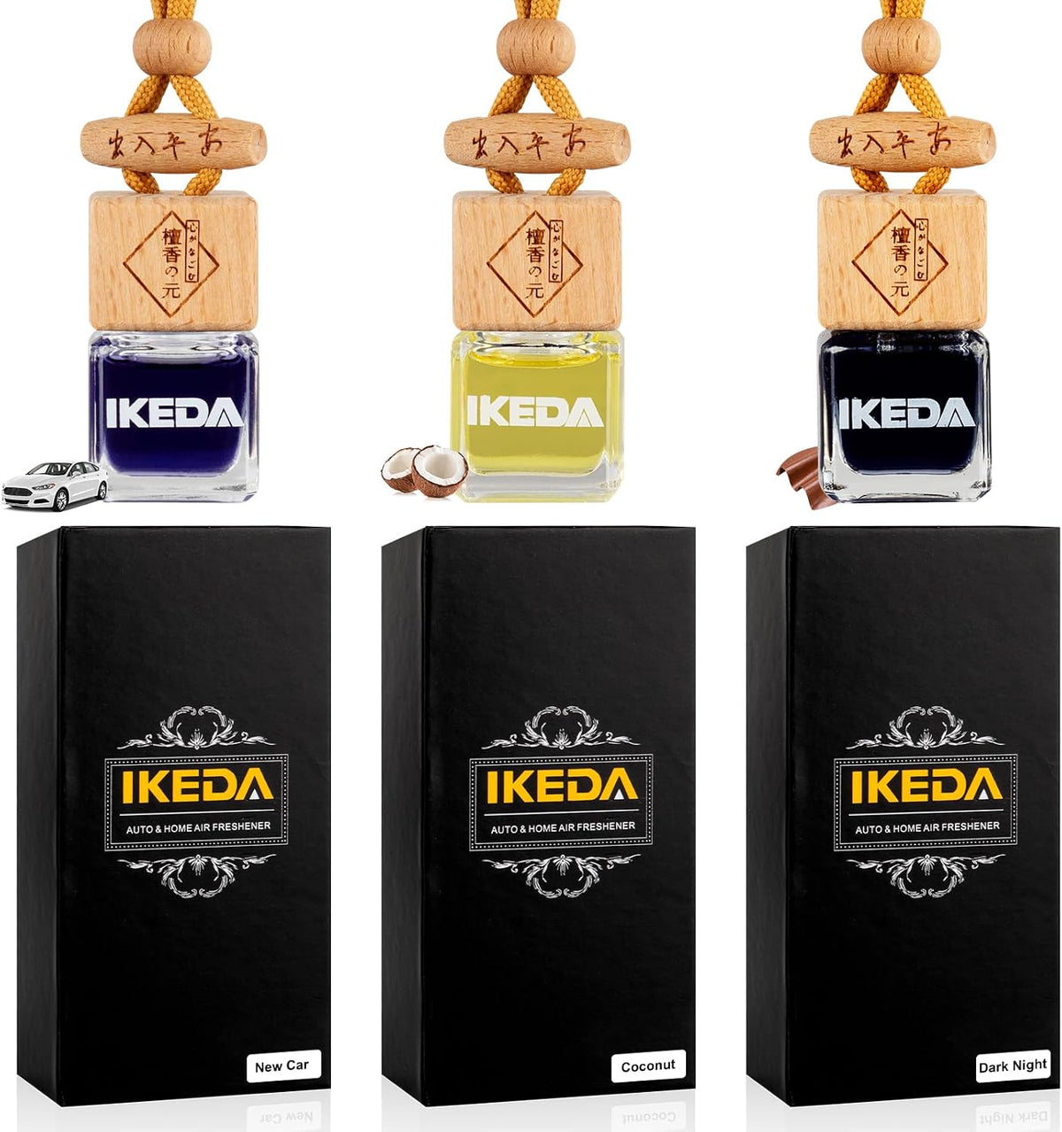Hanging Car Air Freshener Diffuser, 3 Pack 10ml, 45 Days Long Lasting