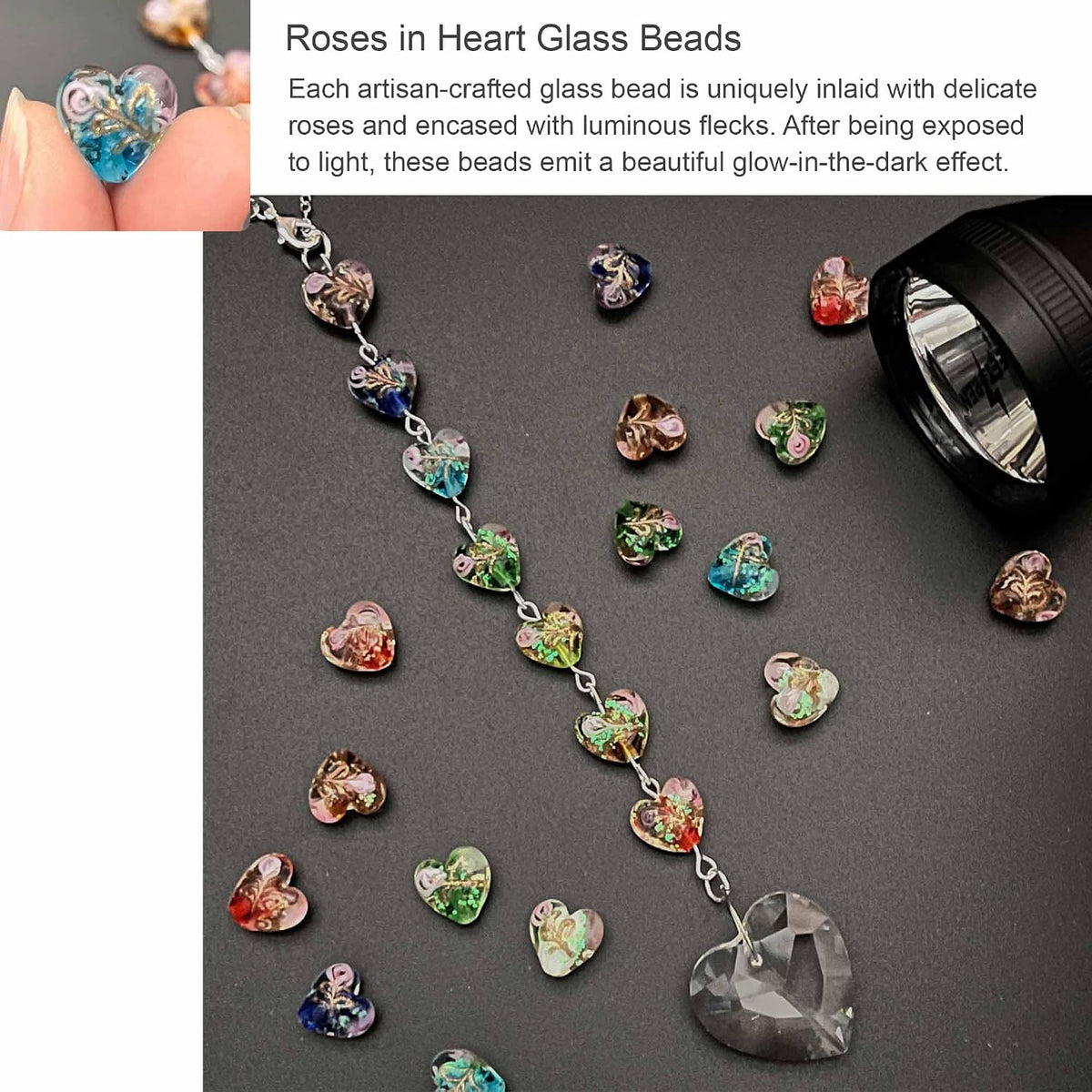 Crystal Suncatcher Charm for Car Rear View Mirror, 7 Chakras Rainbow Glass Chanderlier Prisms Hanging Car Charm, Sun Catcher Ornament Window Wall Home Décor (Rainbow Heart)