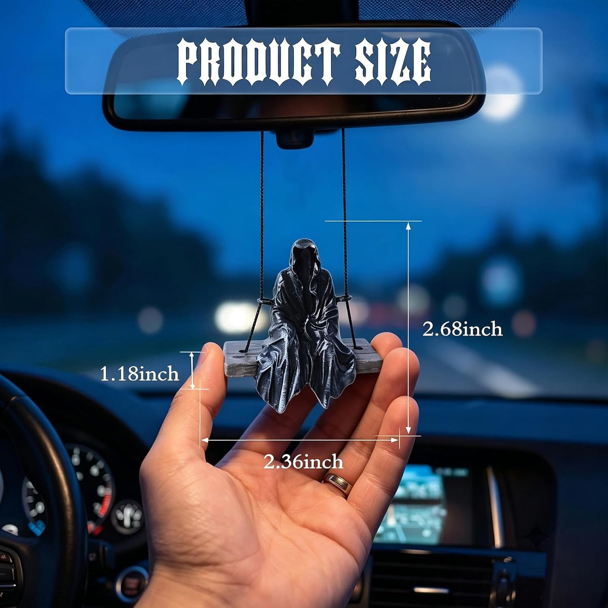 Grim Reaper Car Hanging Ornament Halloween Car Rear View Mirror Accessories