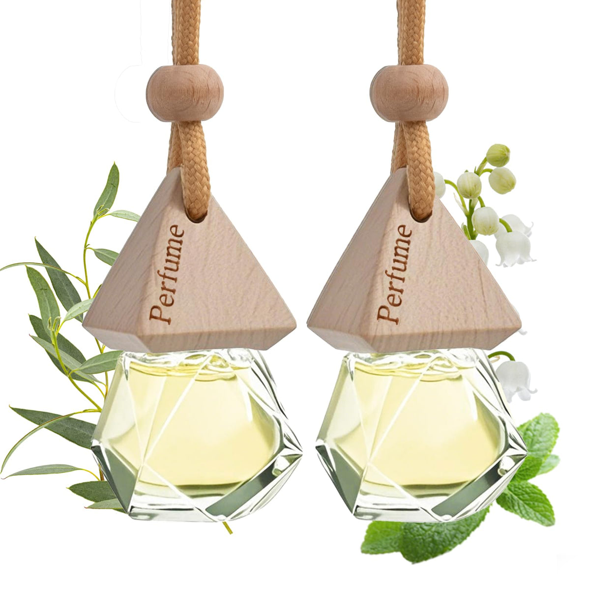 Car Air Freshener Hanging Diffuser – Long-Lasting Essential Oil Scent (Up to 60 Days) – Non-Toxic & Eco-Friendly – 2-Pack Auto Fresheners Made in USA