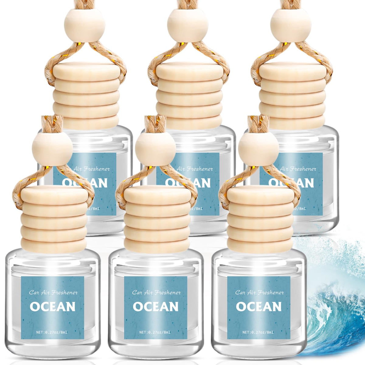 AROIC 4 Pack Car Air Freshener, Natural Essential Oil Freshener Diffuser