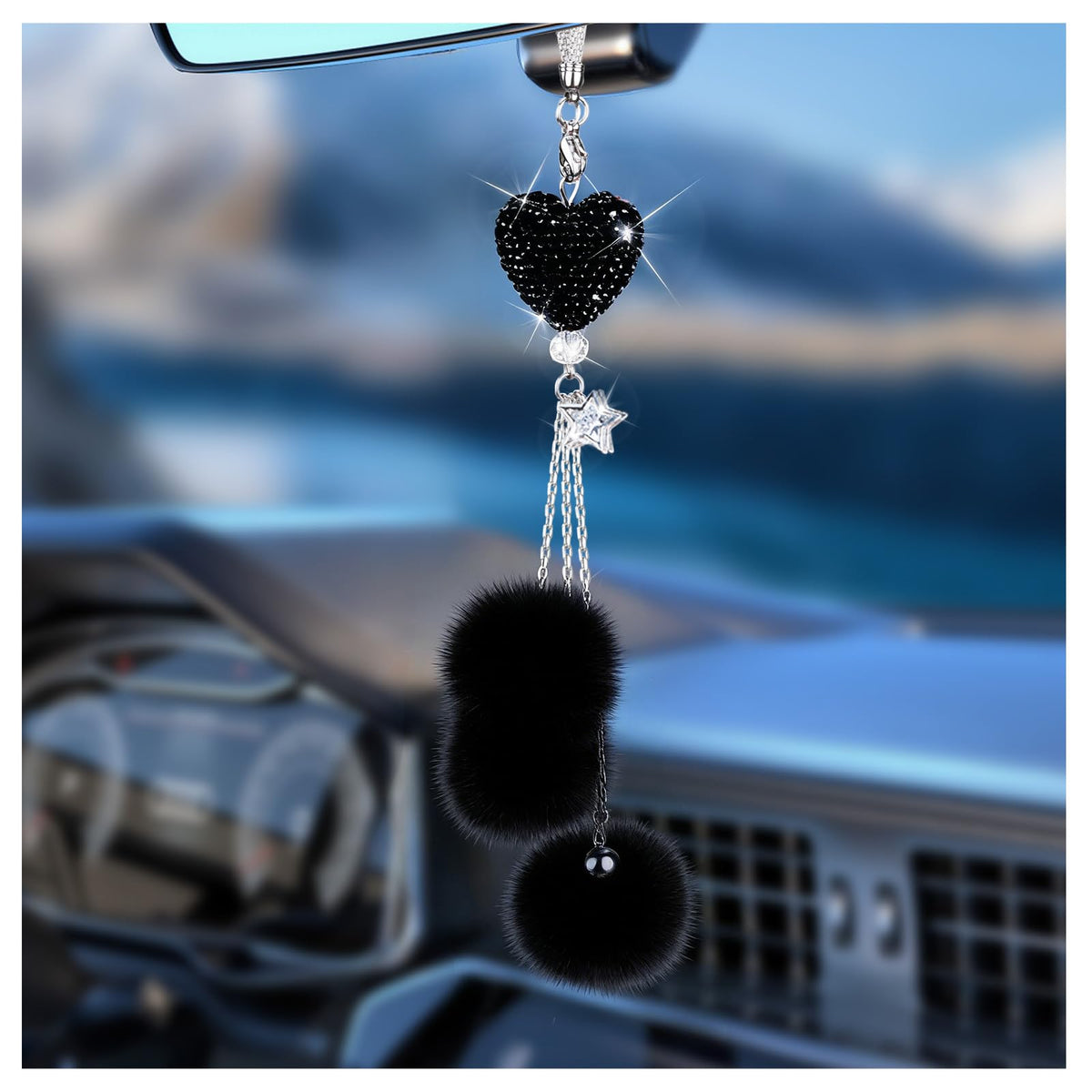 Bling Car Hanging Ornament, Bling Car Mirror Hanging Accessories for Women