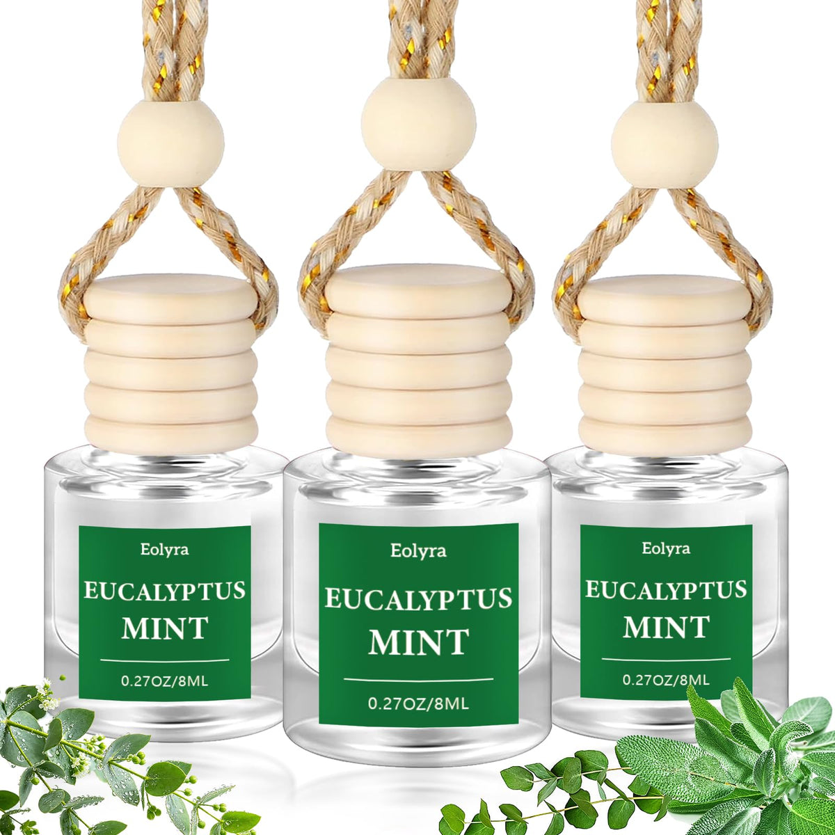 Hanging Car Air Freshener (Pack of 3) : Luxury Car Perfume for Women Men | Cute & Reusable Bottle with 45+ Days Long-Lasting Fragrance Oil Diffuser, Black ice