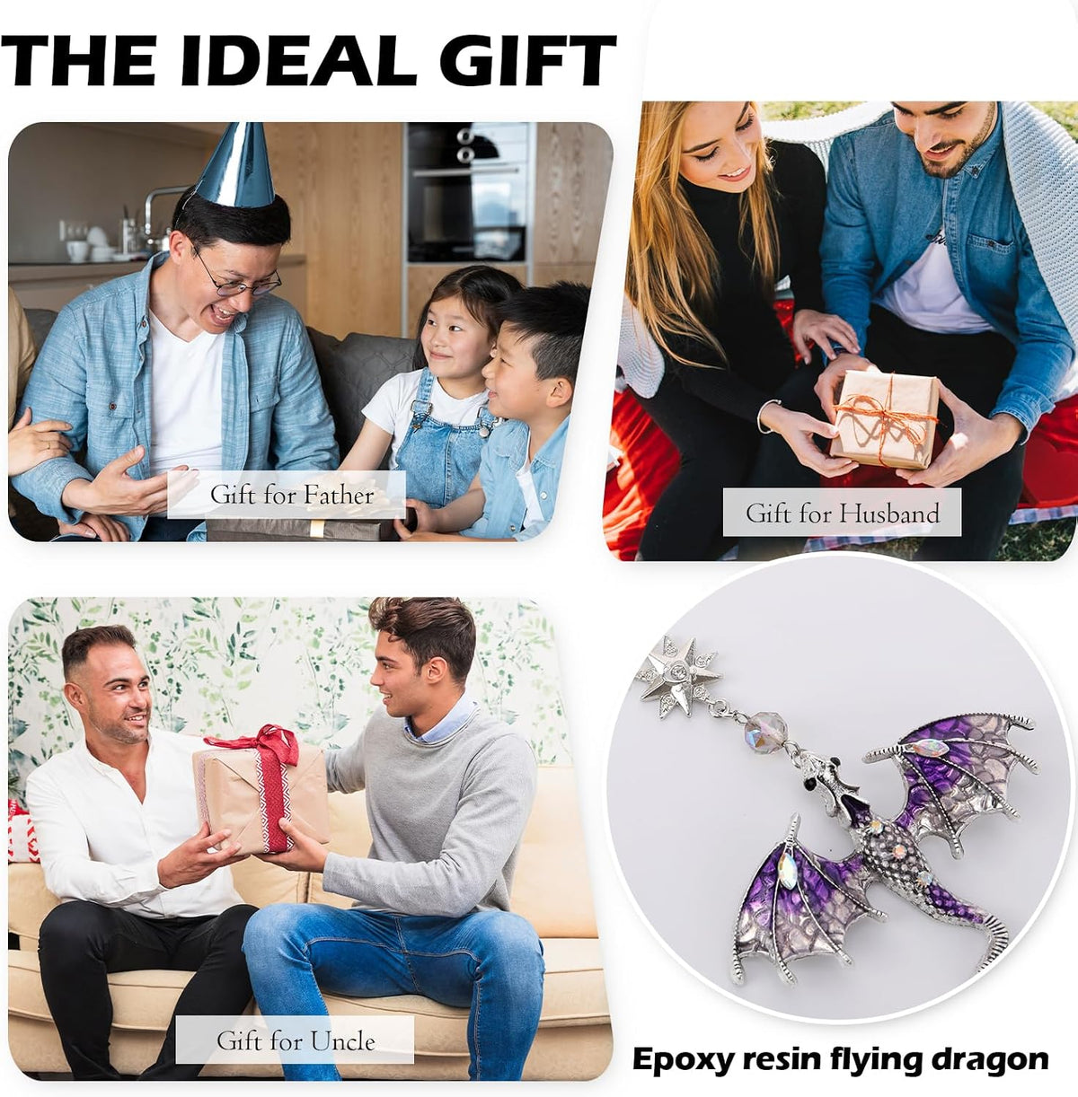 Purple Fantasy Dragon Rearview Mirror Charm