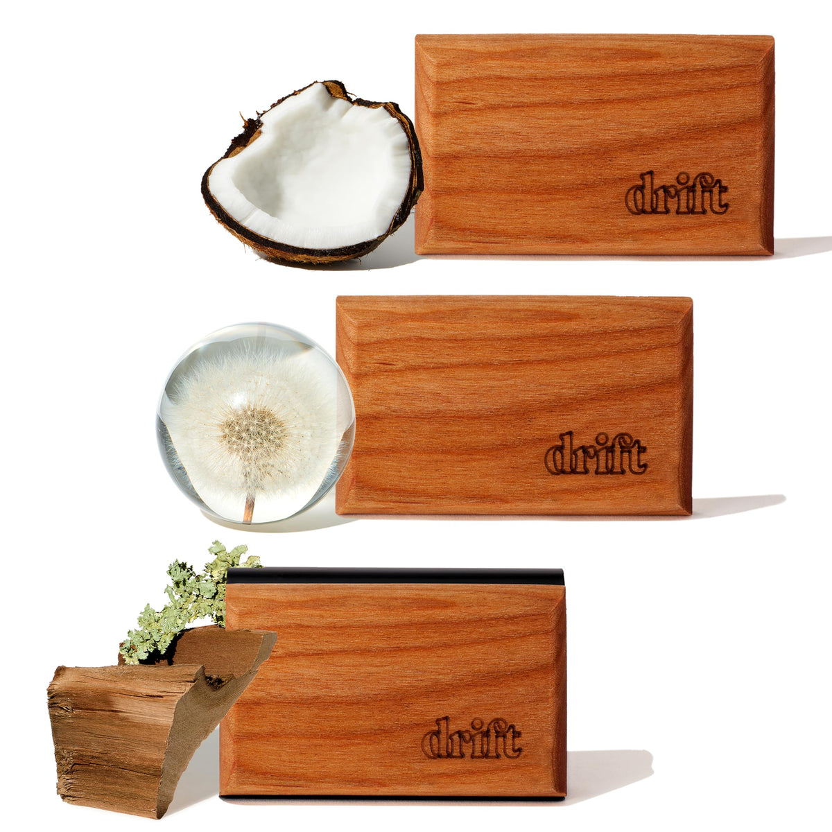 Drift Car Air Freshener - The Original Wood Air Freshener - Car Odor Eliminator - Long Lasting Scent - Auto Accessories - Metal Clip - Essential Oils - Clean Ingredients - Teak Scent Starter Kit