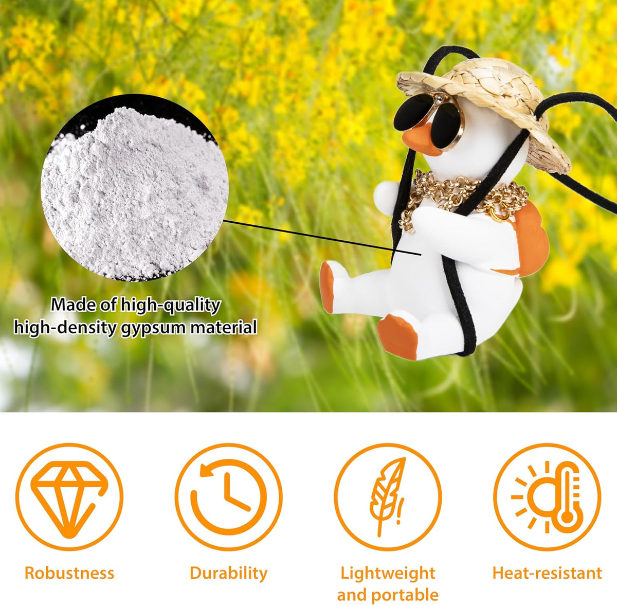 Swinging Duck Car Hanging Ornament, Rear View Mirror Hanging Accessories