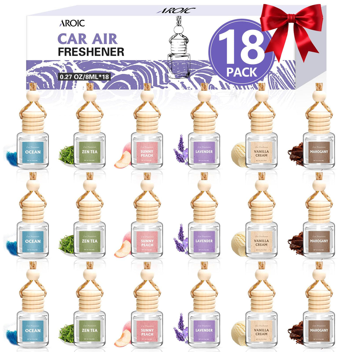 AROIC 24 Pack Car Air Freshener Diffuser, Hanging Essential Oil Diffuser