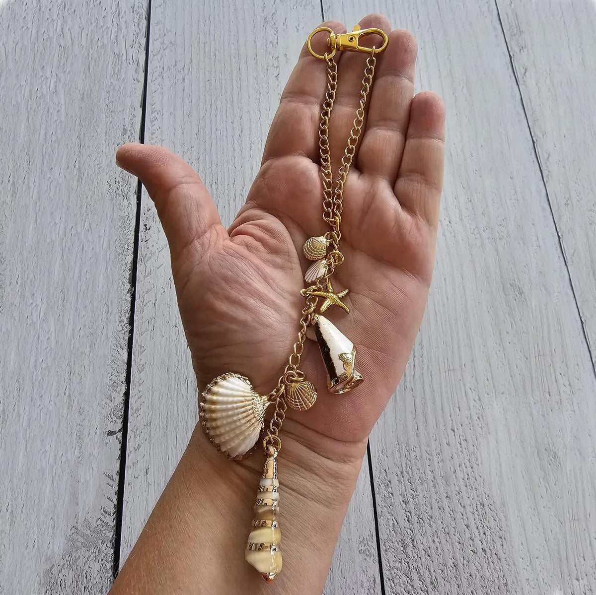 Sea Shells Car Decor,Coastal Hanging Rear View Mirror Charm Accessories