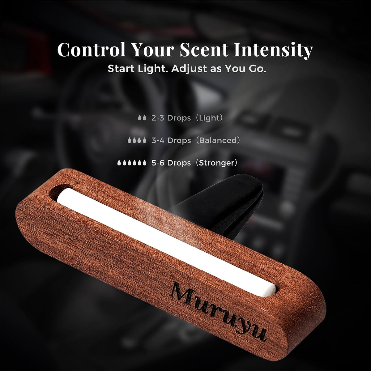 2-Pack Sapele Wood Car Vent Diffuser