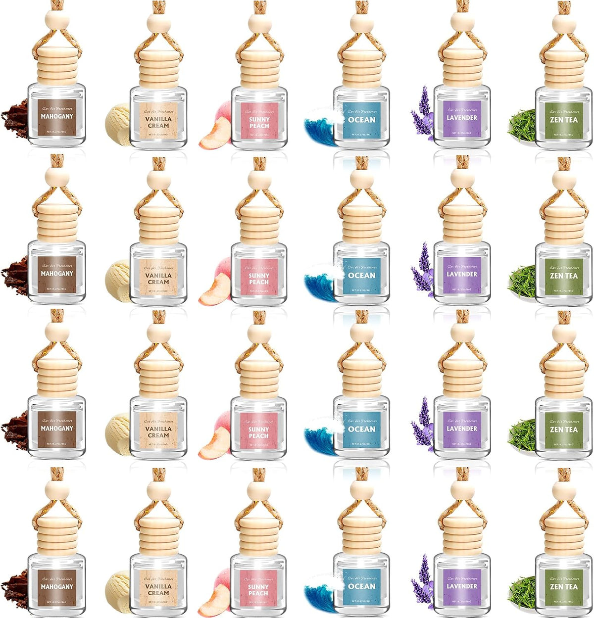 AROIC 24 Pack Car Air Freshener Diffuser, Hanging Essential Oil Diffuser