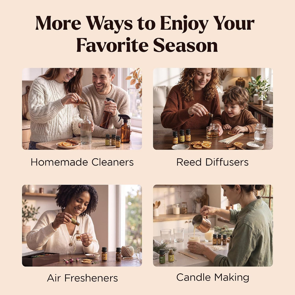 Lagunamoon Fall Essential Oils Set for Diffuser for Home 6 x 10ml